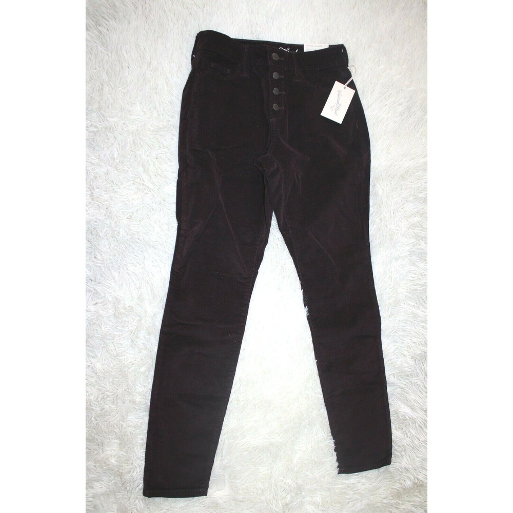 womens Universal Thread Burgundy Corduroy high rise skinny Pants size 8 New NWT